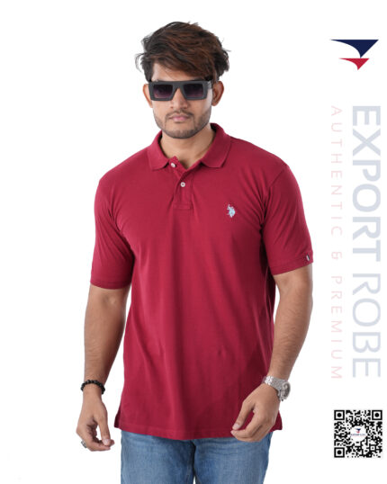 U.S.P.A Basic Polo Shirt " Burgundy Colour"