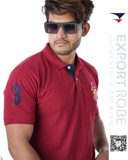U.S.P.A Signature Polo Shirt " Burgundy Colour"